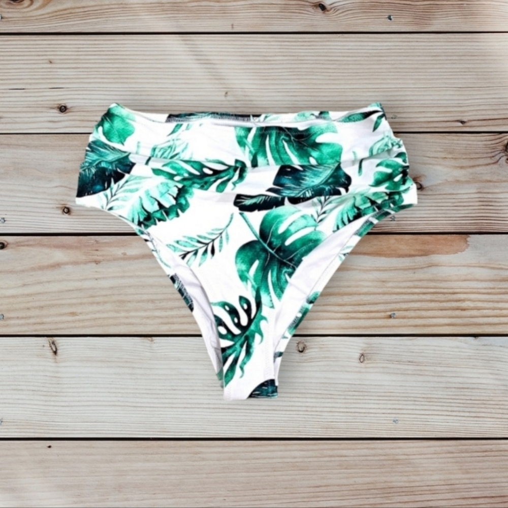 Cupshe tropical  high waist bikini bottoms